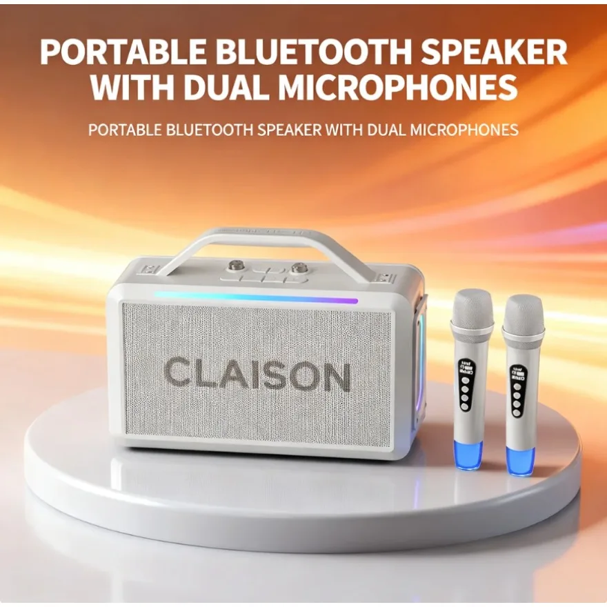 Sistema de Karaoke Definitivo para Fiestas en Casa - Altavoz Bluetooth Portátil de 300W con Dos Micrófonos Inalámbricos + FM/AUX/USB/TF