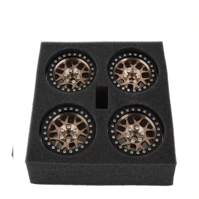 RC Car 4PCS CNC Aluminum 2.2 Beadlock Wheel Rim for 1/10 RC Crawler Car Axial SCX10 RR10 Wraith TRX4 TRX-6