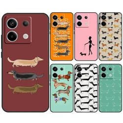 Cute Dachshund Sausage Dog Case For Xiaomi Redmi Note 13 Pro 12 11 8 9 10 Redmi Note 12S 11S 10S 9S 10C 12C 13C Cover