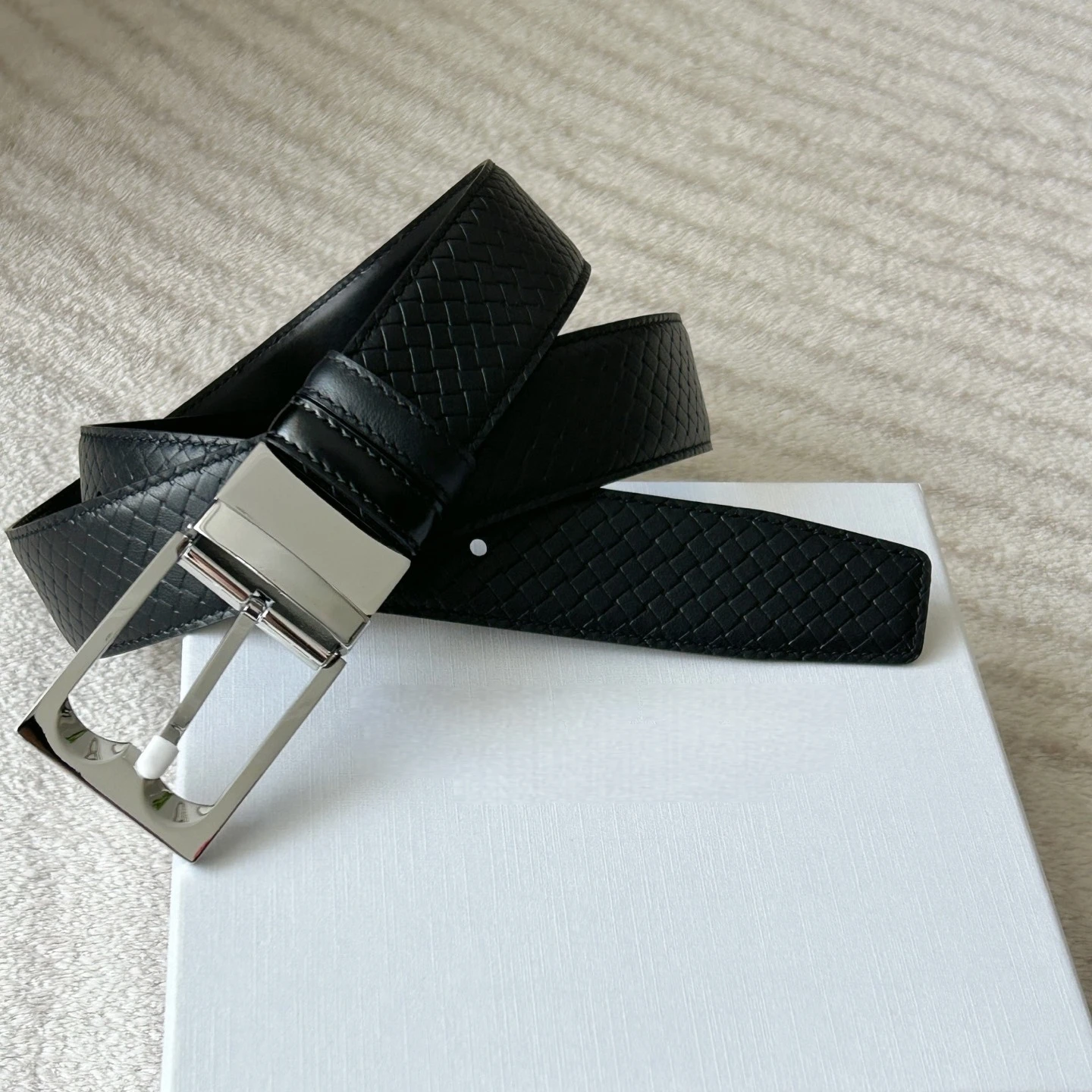 

Мужской ремень класса люкс ручной работы из натуральной кожи, 34 мм, с двусторонней серебристой пряжкой, для делового и повседневного стиля, универсальный, отличный подарок на праздник