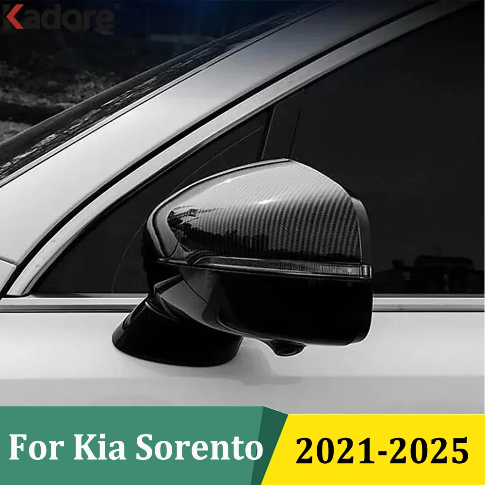 

For Kia Sorento 2021 2022 2023 2024 2025 Carbon Fiber Side Door Mirror Cover Rearview Mirrors Case Cap Trim Stickers Accessories