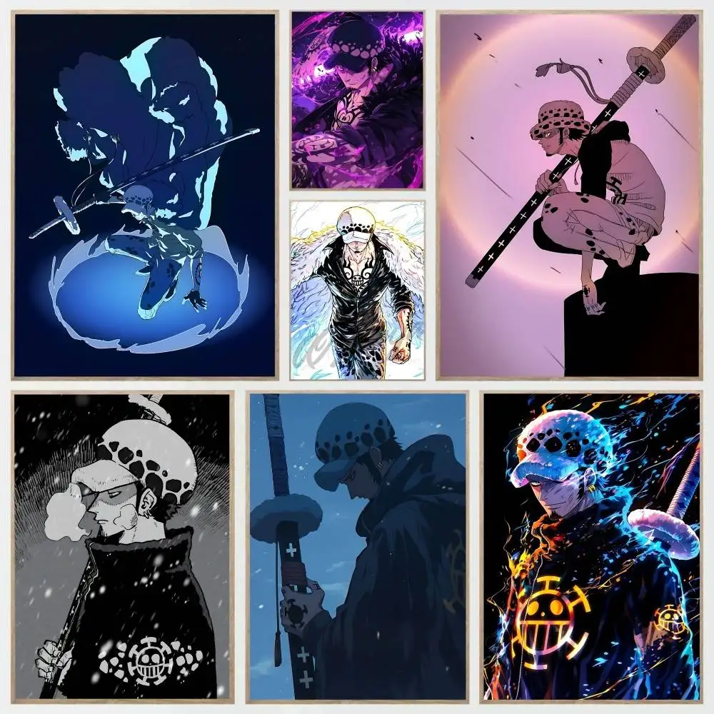 1PC Anime One Piece Trafalgar D. Water Law Posters Self Adhesive Waterproof Ideal For Living Room Bedroom Bar Decoration