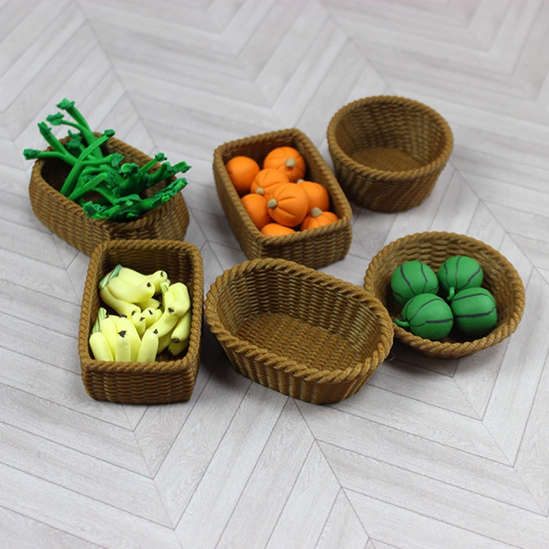 1:6/1:12 Poppenhuis Miniatuur Miniatuur Simulatie Fruitmand Meubels Thuis Model Decor Speelgoed Poppenhuis Accessoires
