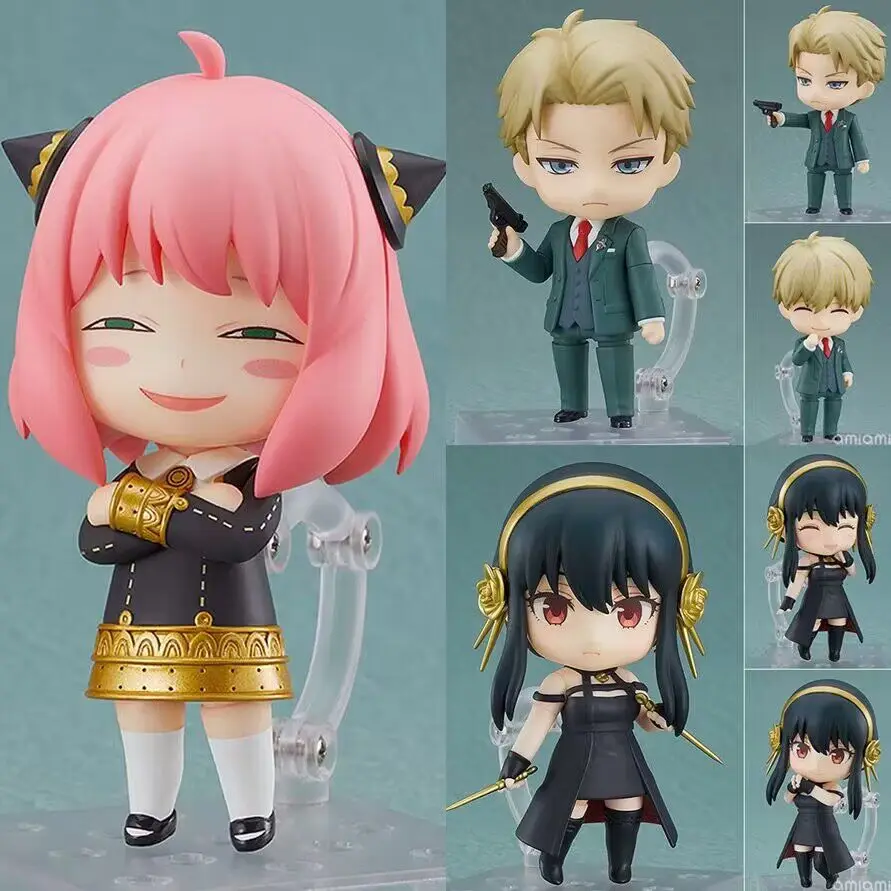 Spy X Family Anya Yor Loid Austauschbare Gesichter Anime Actionfigur Modell Statue PVC Sammlerstück Desktop-Ornamente PC-Gehäuse Geschenk