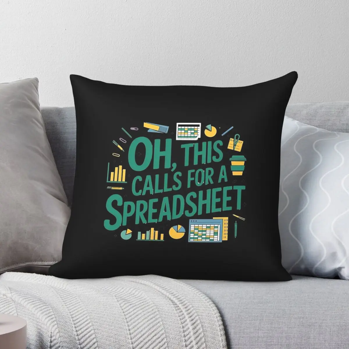 Calls For A Spreadsheet Square Pillowcase Polyester Linen Velvet Printed Zip Decor Sofa Seater Cushion Cover