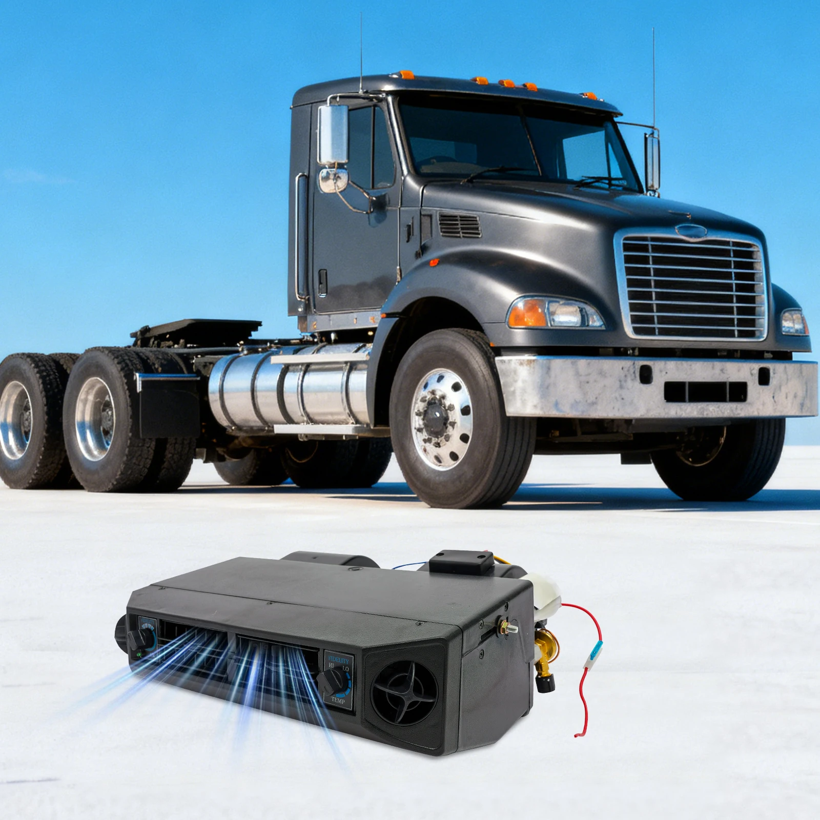 

Modern 12V ABS Rectangular AC Evaporator 3 Speed Blower Switches 137BTU for the Modification of Cars, Vehicles