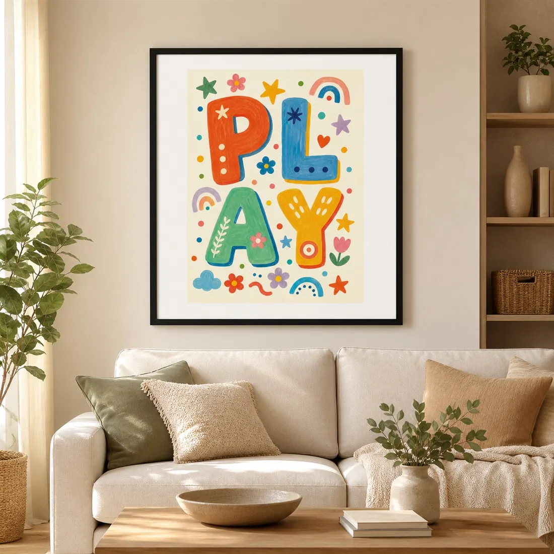 Playful Harmony Poster,Canvas Wall Print,Modern Art Illustration,High‑Grade Home Decoration Artwork for Bedroom,Living Room