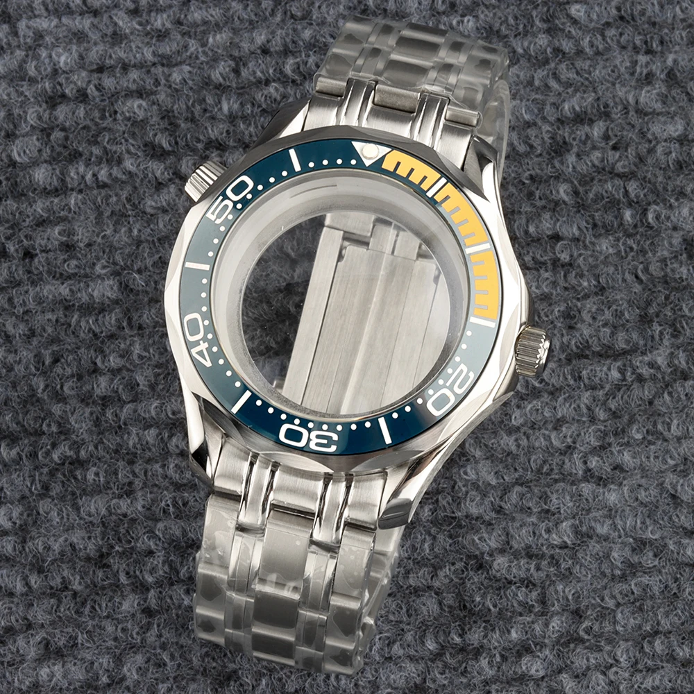 

41mm NH35 Case with 316L Stainless Steel Bracelet 10ATM Waterproof Fit Seiko NH35 NH36 Automatic Movement Seamaster 300 Case