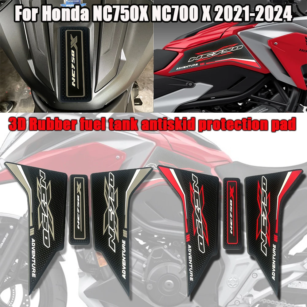 

For Honda NC750X NC700 X 2021 2022 2023 2024 tank Anti slip stickers new 3D Rubber fuel tank protection pad Knee Fuel Oil Kit