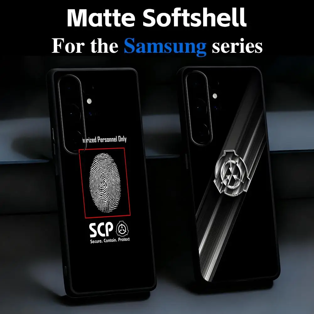 Fashion Design SCP Phone Case For Samsung Galaxy S26 S25 S24 S23 S22 S21 Plus Ultra Fold A Soft Black
