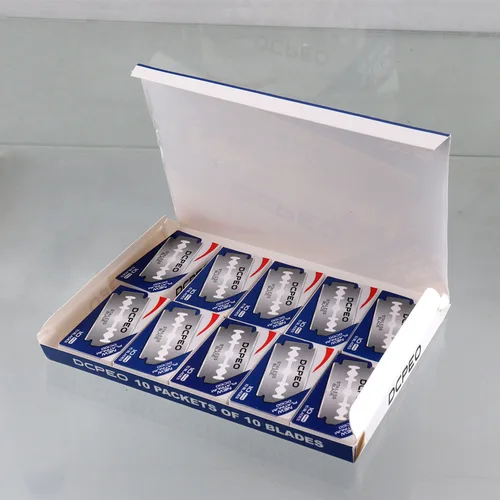 Imagen 2 del producto 1000/100/50/10 Uds. Cuchillas de afeitar de doble filo Be common, cuchillas de afeitar para hombres, cuchillas de afeitar de acero inoxidable, maquinilla de afeitar Manual