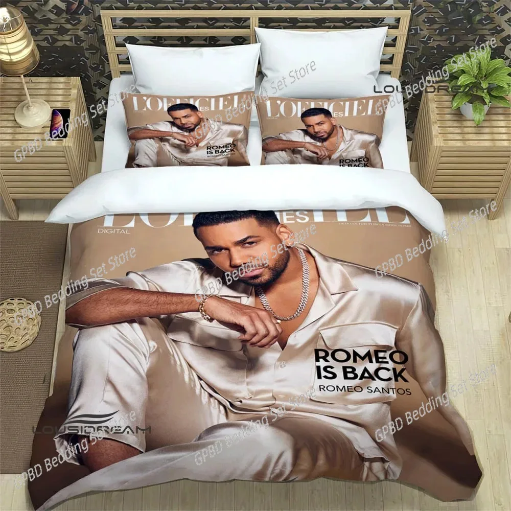 

3D Print Singer Romeo Santos Bedding Set Double Twin King Duvet Cover Comforter Pillowcase Boys Girls Adults Bedroom