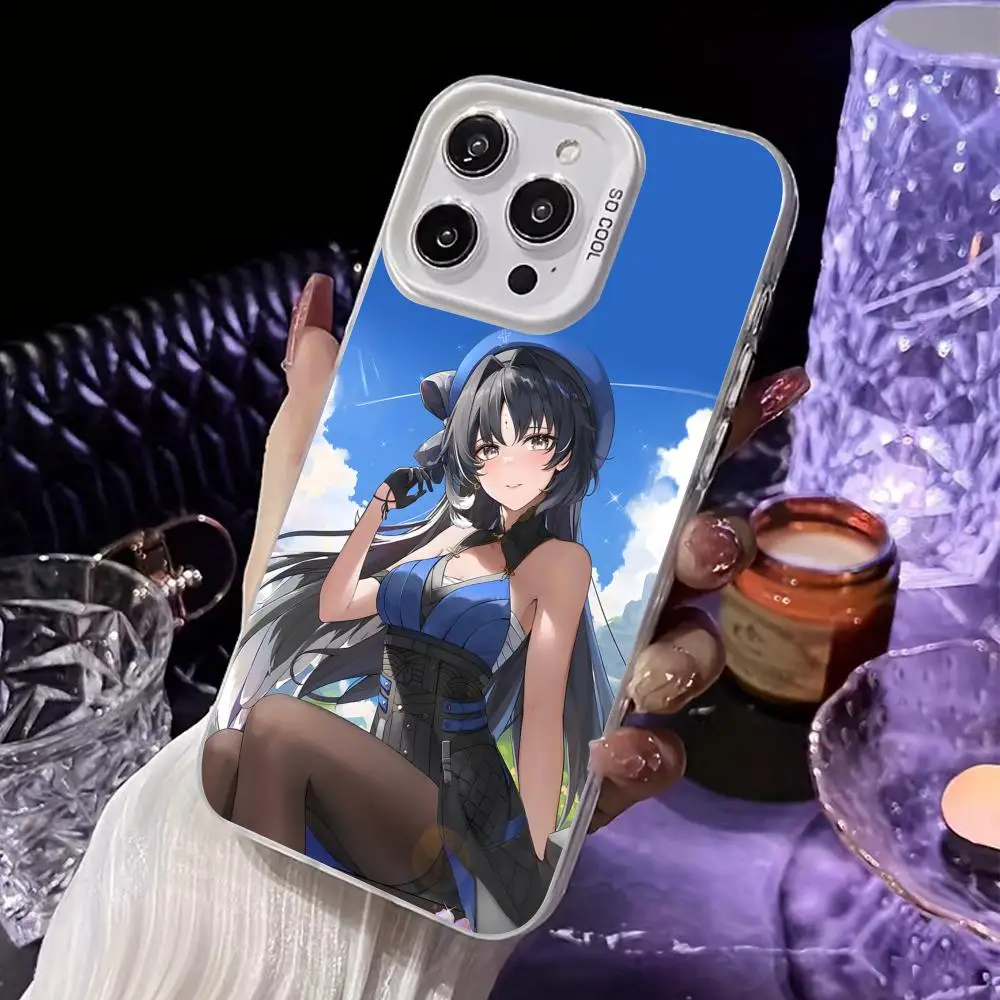 Чехол для телефона Wuthering Waves Yangyang для iPhone 17, 16, 15, 14, 13, 12, 11 X XR XS 8 7 Pro Max Plus, полупрозрачный белый чехол, роскошный