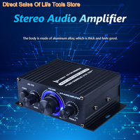 2026 AK-170 Mini HiFi stereo audio amplifier Bluetooth 200W +200W 12V dual channel power supply home car slightly with RCA input