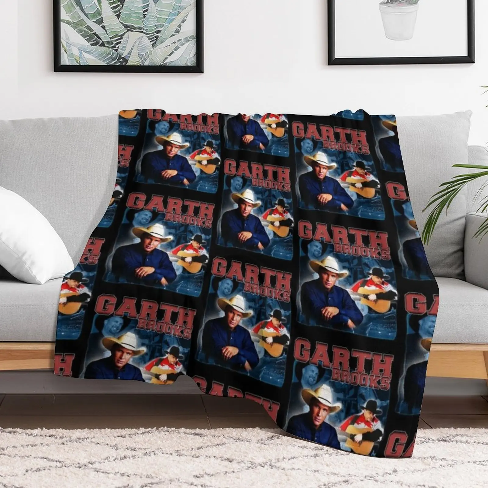 Garth Brooks Tribute Vintage Bootleg Design Throw Blanket Cozy Sofa Blanket for TV Watching Napping