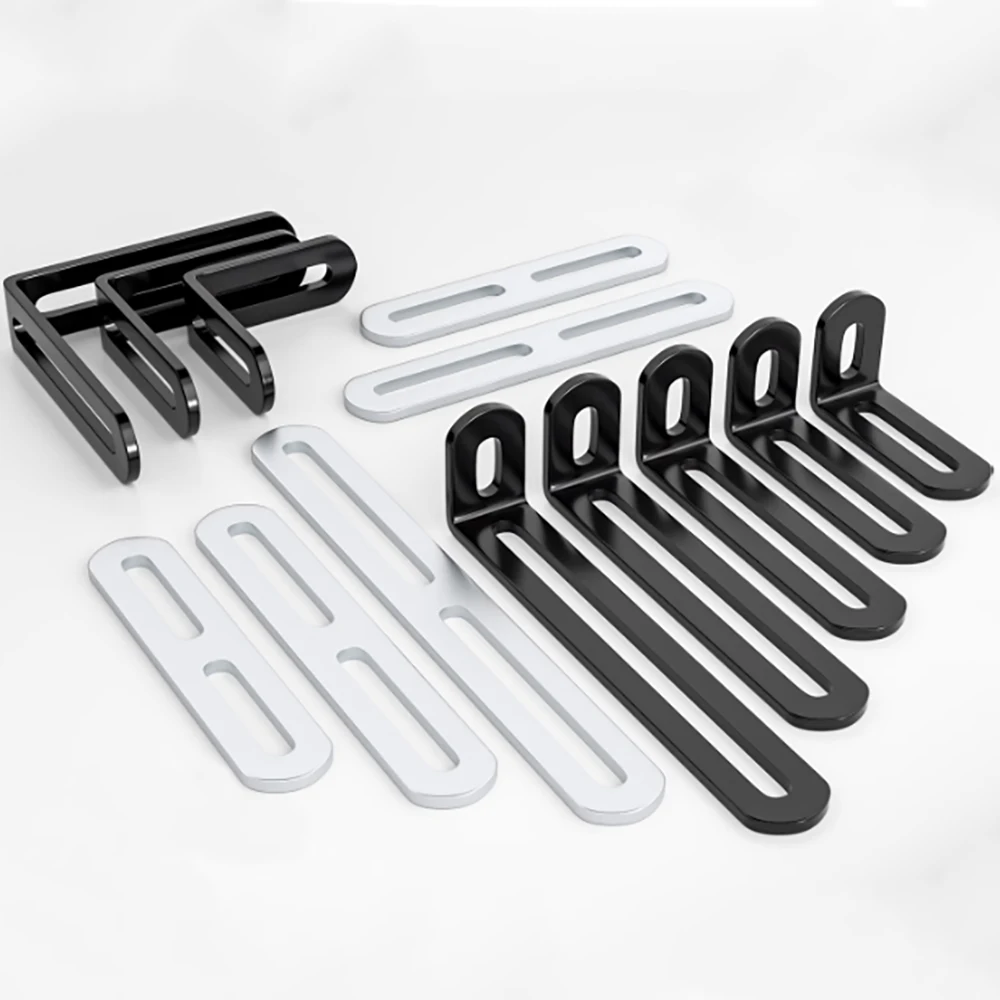 1Pcs Black L/T-Shaped Stainless Steel Corner Code Furniture Fixator 90 Degree Bracket Furniture Bed Frame Cabinet Connector