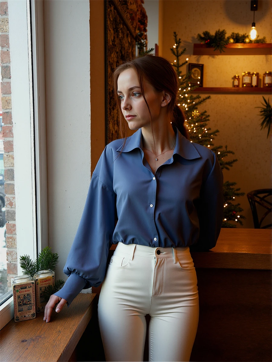 

Атласные облегающие рукава-фонарики, полированные офисные ужин, изысканные женские вечерние курортные топы, готовые шикарные топы