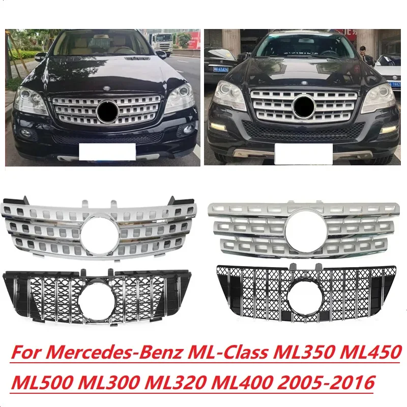 Front bumper modification grille For Mercedes-Benz ML-Class W164 W166 ML350 ML450 ML500 ML300 ML320 ML400 2005-2016