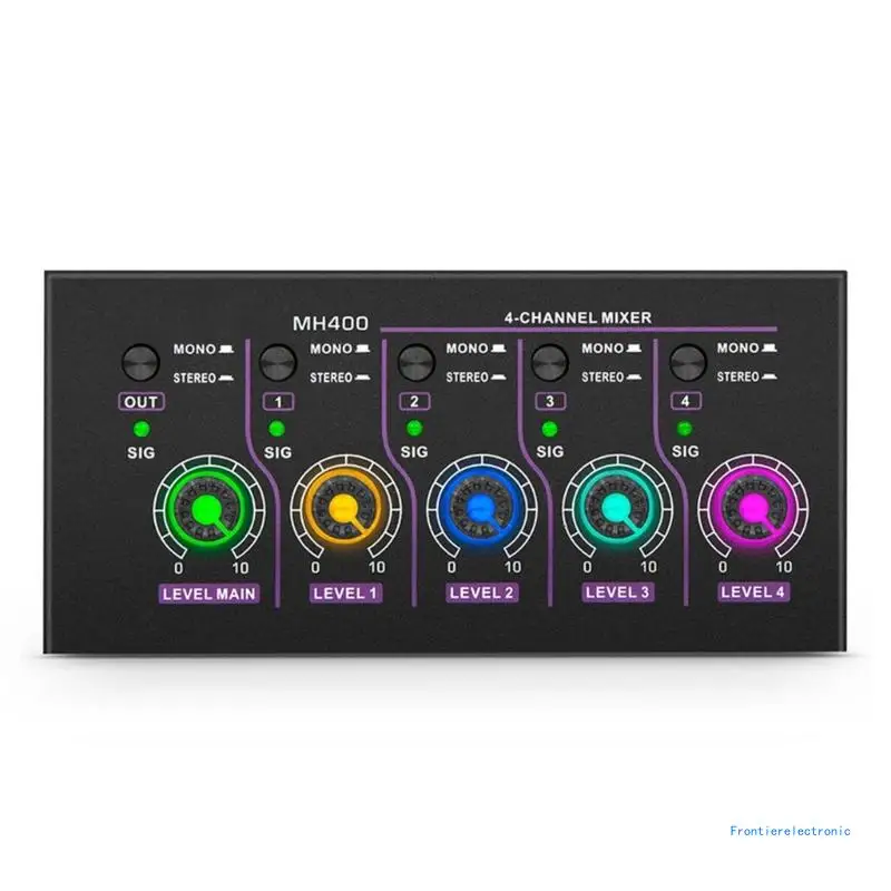 Ultra-Compact 4-Channel Headphone Amplifier MH400 Stereo Amplifier Mixer DropShipping