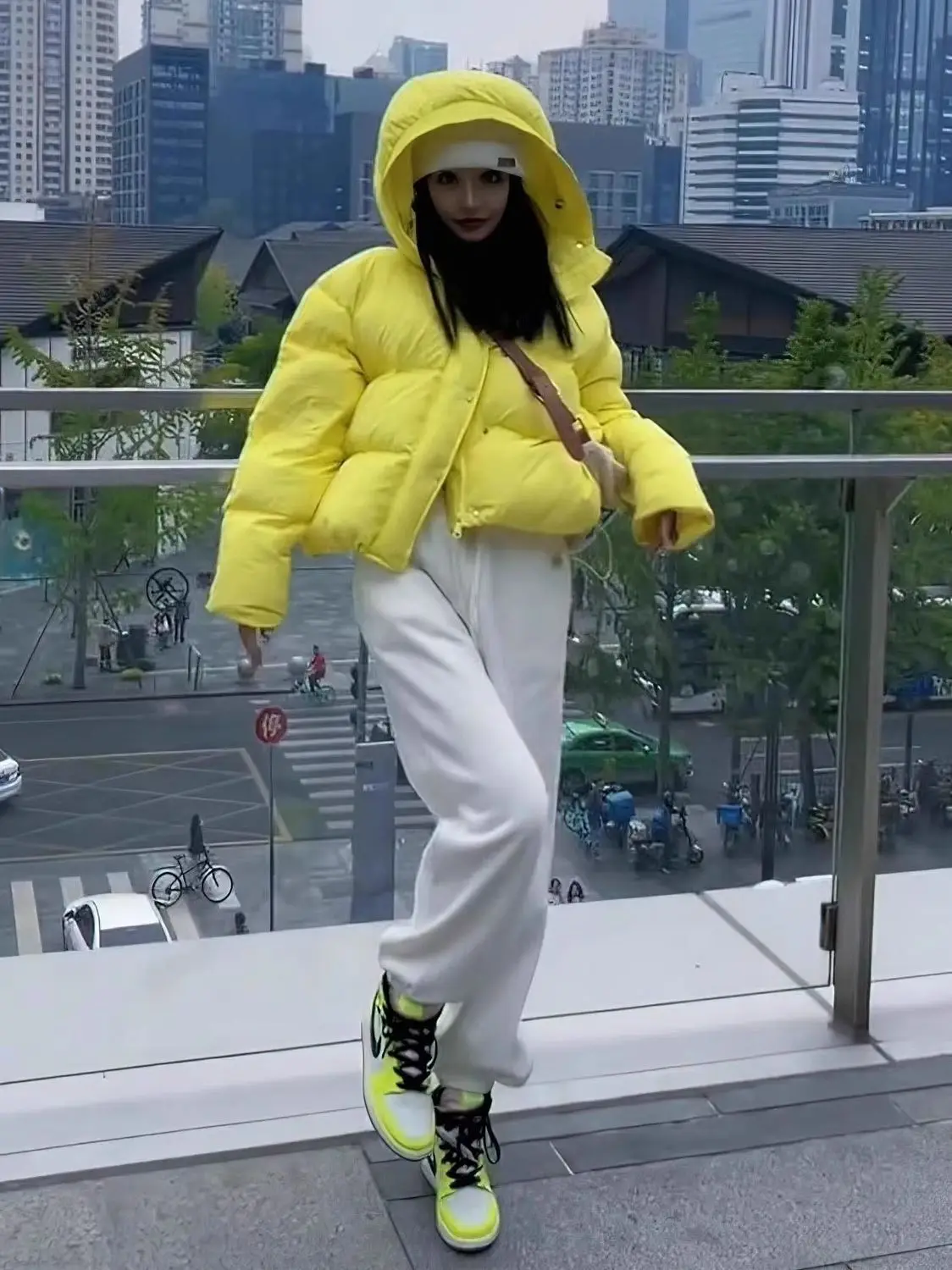 Chic Winter Cotton Coat Cropped Jackets Women Warm Design Parkas Puffer Jacket Bow Tie Streetwear Cold Jacket Winter Clothes