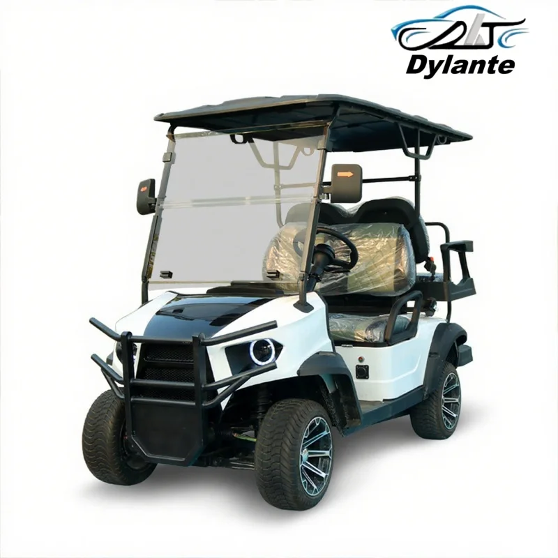 72 فولت بطارية ليثيوم الشارع القانوني الكبار جولف الصيد عربات التي تجرها الدواب مركبة 4/6 مقاعد طويلة التحمل عربة جولف كهربائية لملعب الغولف #6
