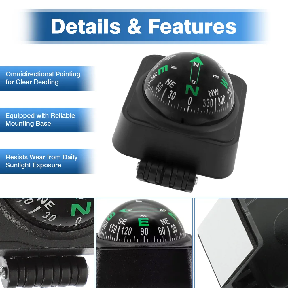 Adjustable Outdoor Navigation Dashboard Car Compass Universal For Car Watercraft Boat Caravan Truck Mini Car Compass Ball