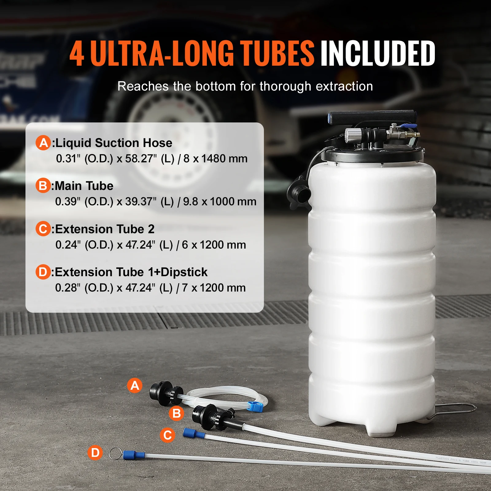 SucceBuy 6.5L/15L Pneumatic/Manual Fluid Extractor with Suction Hose Oil Changer Pump for Automotive Fluids Vacuum Evacuation