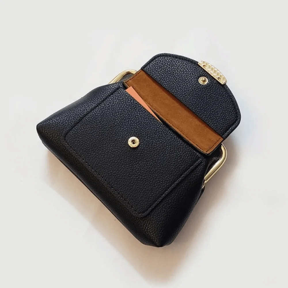 Lychee Pattern Mini Lock Clip Coin Purse PU Leather Keys/Lipsticks/Earphone Kiss Lock Leather Wallet Storage Retro