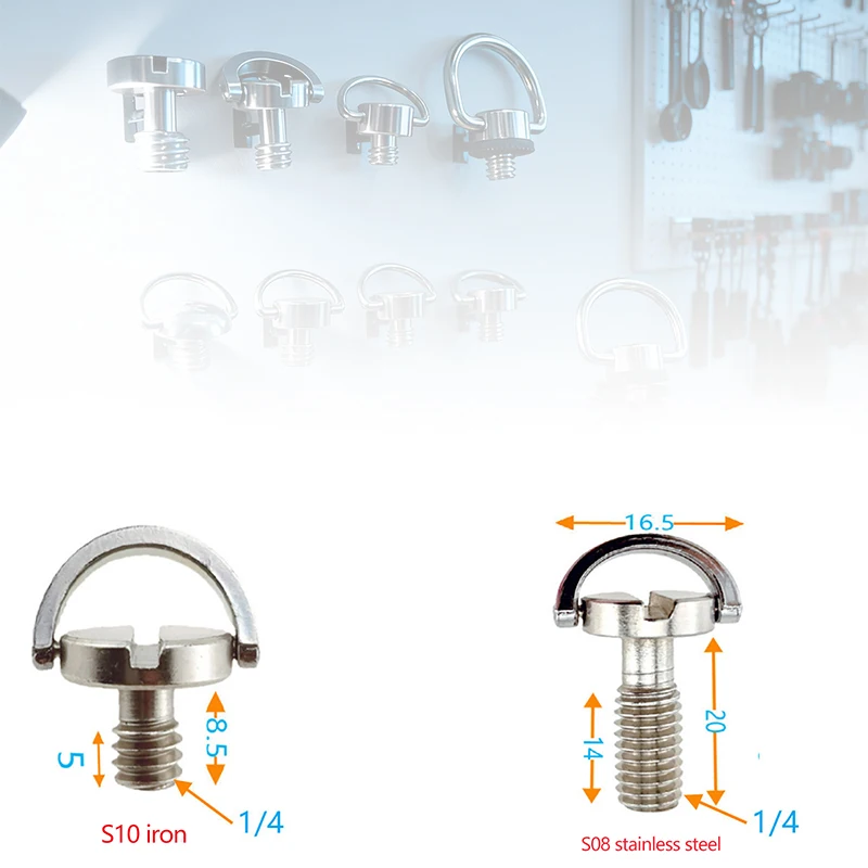 1/4 بوصة D-حلقة ترايبود المسمار تصاعد المسمار محول للكاميرا كاميرا الفيديو ترايبود Monopod QR الإفراج السريع لوحة محول المسمار #4
