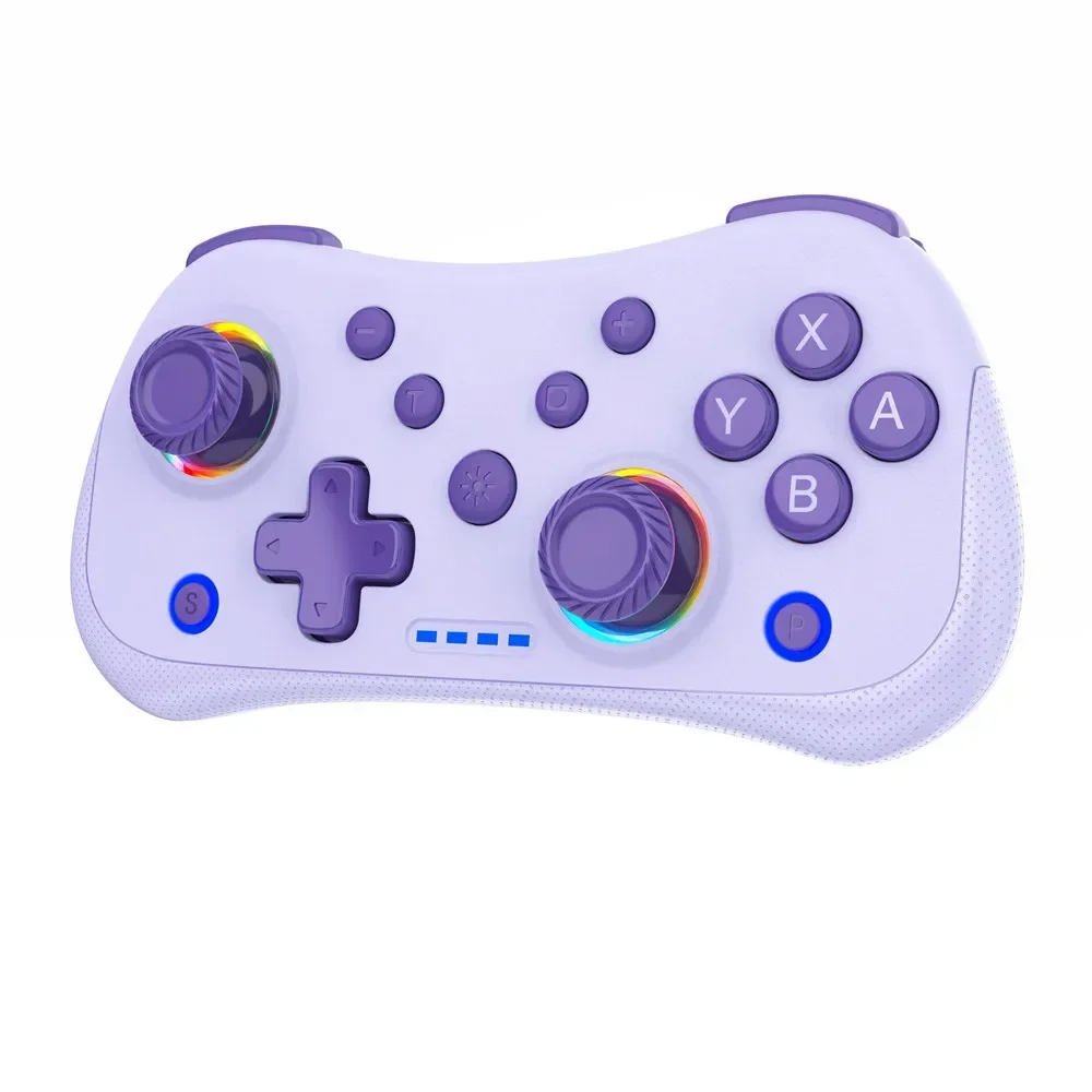 Bluetooth 5.0 Hall Wireless Mini Game Controller for Switch Android IOS PC Windows Dual Vibration RGB Illumination