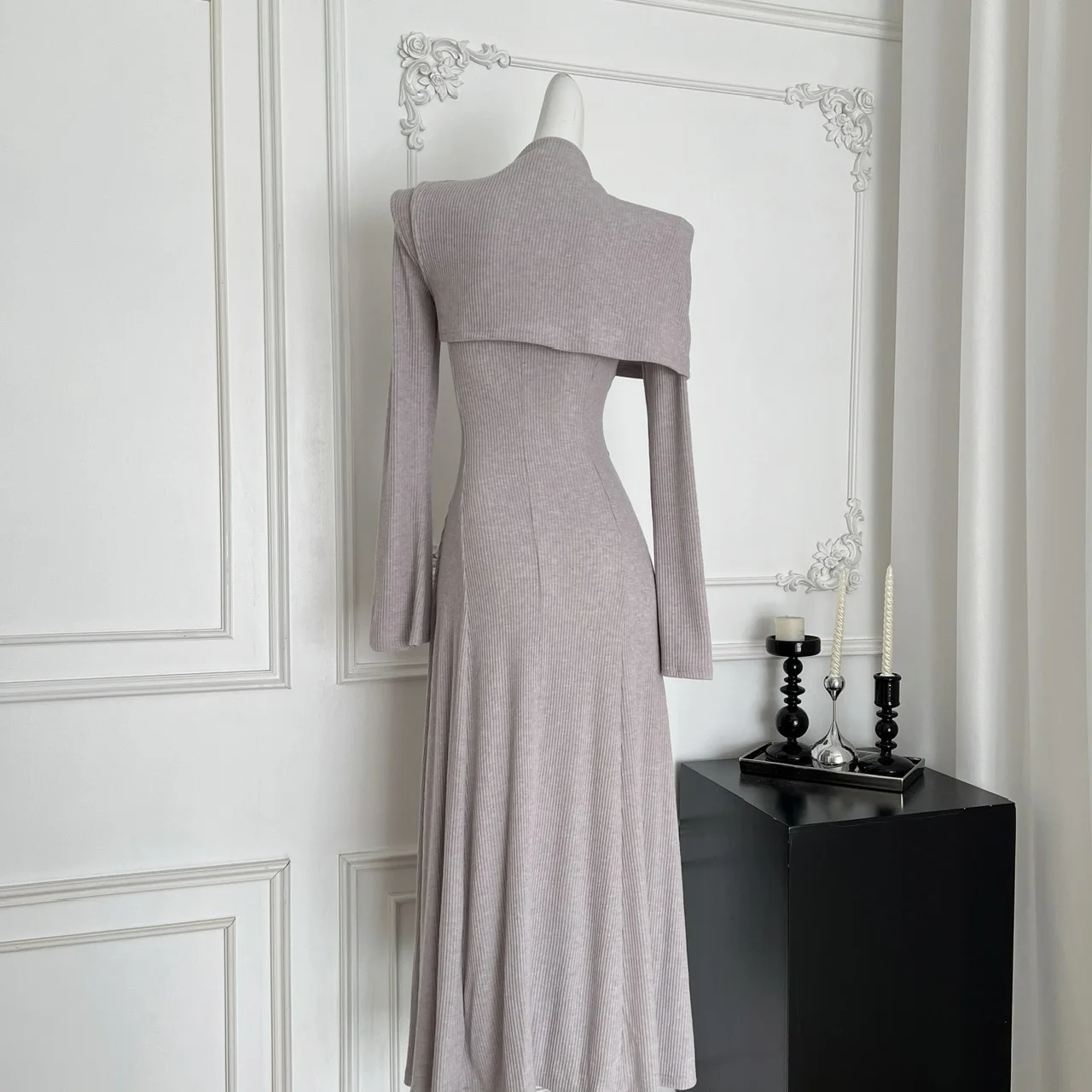 ชุดเดรสแขนยาวสไตล์วินเทจสุดชิค ปักลายสวยงาม ดีไซน์หรูหรา สไตล์เกาหลี แฟชั่นฤดูใบไม้ร่วงสำหรับผู้หญิง