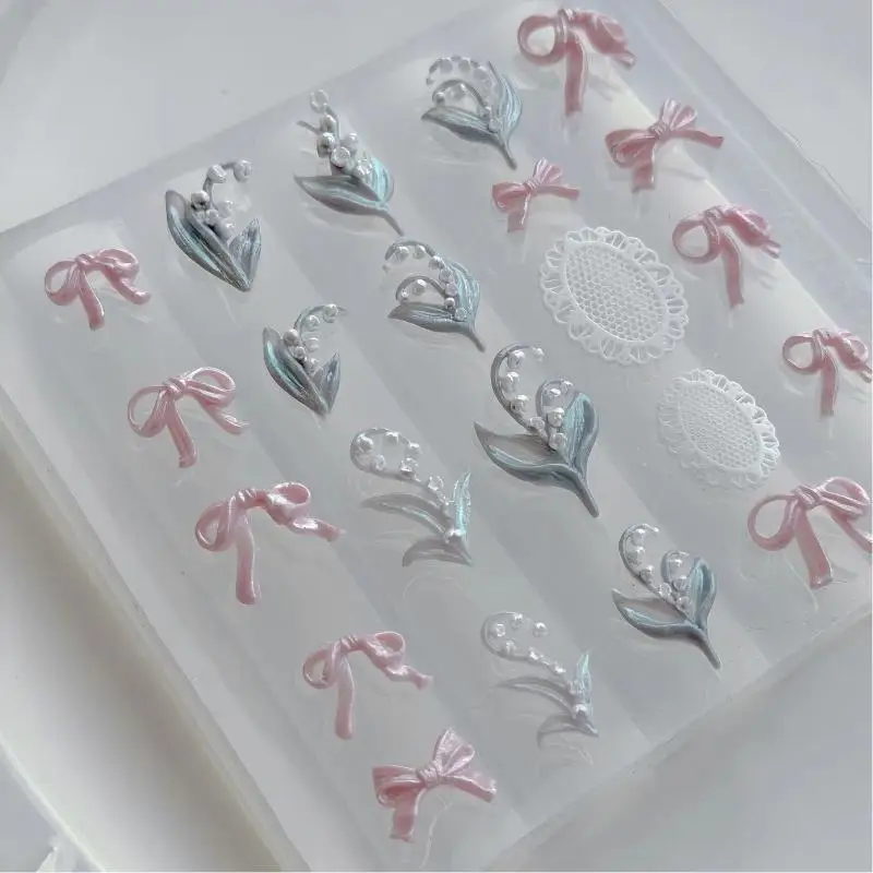 3D-Nagel-Silikonform für Nagelkunst, Lilienblüten-, Blütenblatt- und Schleifenformen, Nagelkunst-Druckschablonen, DIY-Maniküre-Werkzeuge – Detail 3