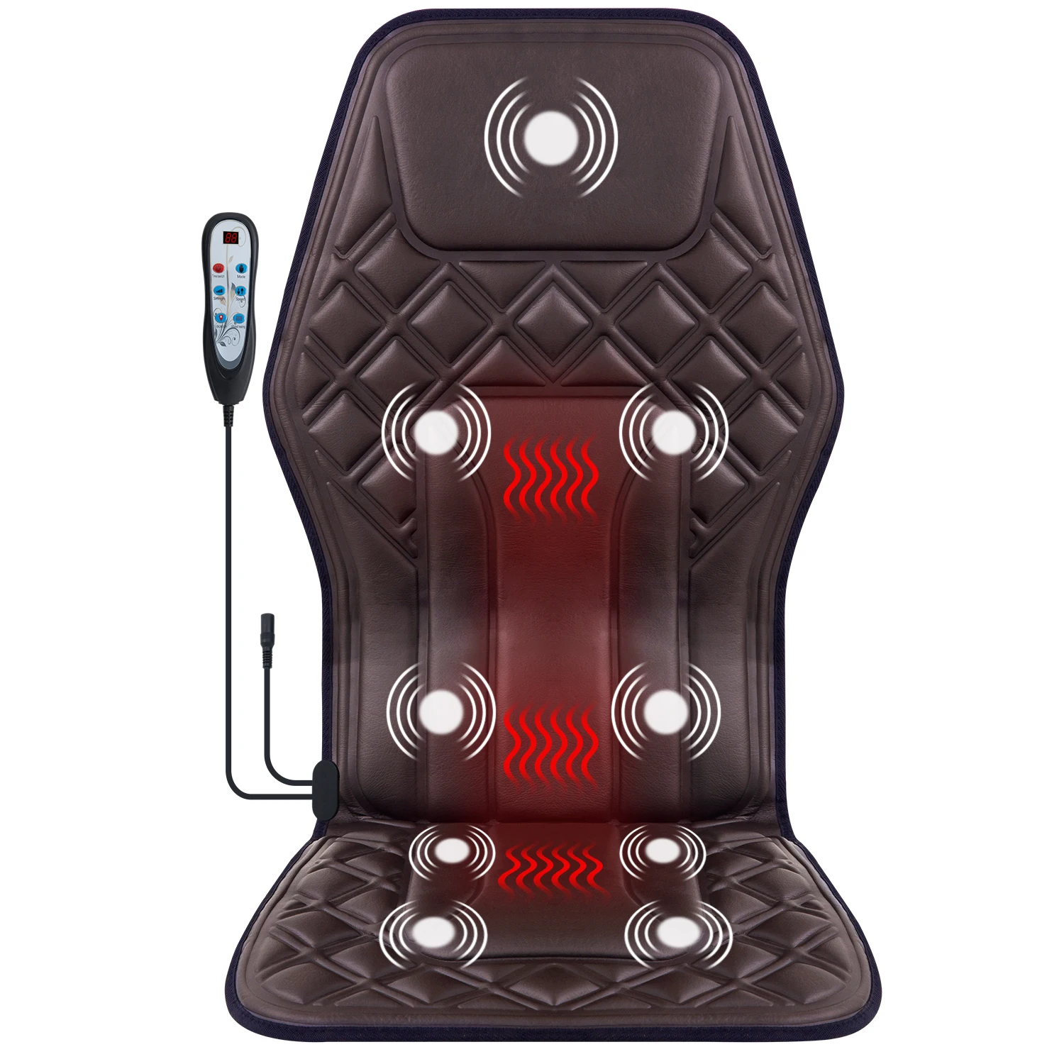 Massage Seat Cushion With Heating, With Adjustable Lumbar Support, 9 Massage Modes, Back Massage Chair Cushion For Men And Women