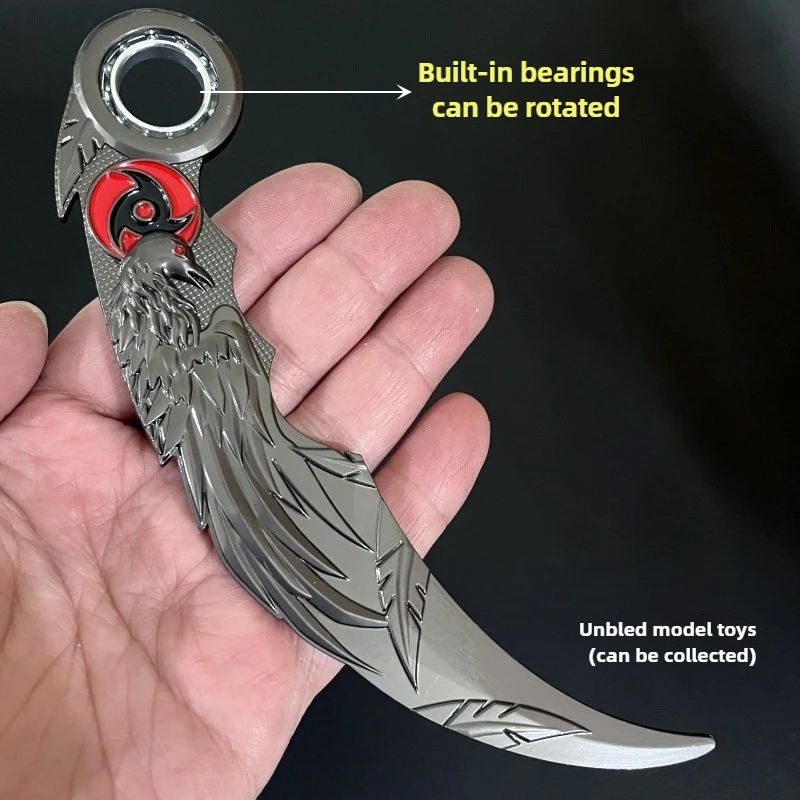 Juego de francotirador de 17,5 cm/6,88 pulgadas, espada Shura periférica, arma giratoria con rodamiento incorporado, modelo de Metal, cuchillos para exteriores sin cortar, juguete de regalo para niño