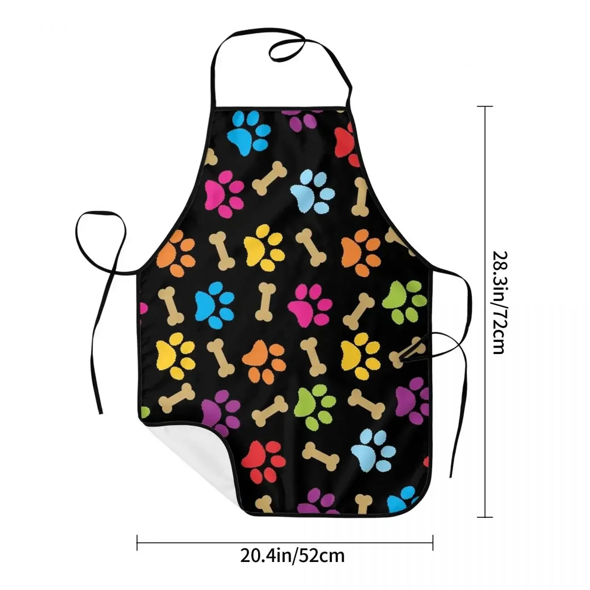 Colorful Dog Paw Print Pattern Apron for Women Men Unisex Bib Cooking Kitchen Tablier Cuisine Chef Gardening