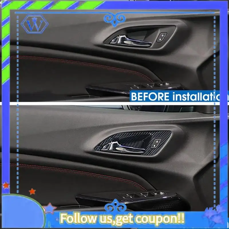 M46K-1Set peças acessórios para trax seeker 2023 2024 porta interna do carro tigela quadro capa guarnição acessórios-abs carbono fi