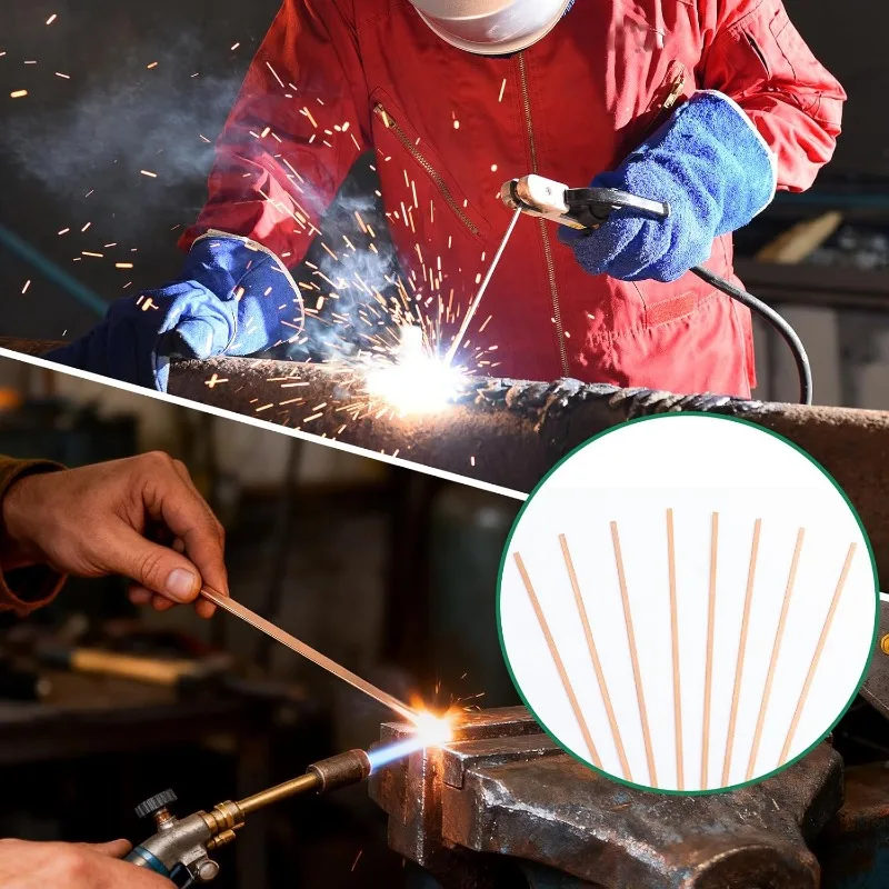 Phosphor-Kupfer-Schweißstäbe, Flache Kupferelektroden, Selbstfluss-Schweißdraht, Hartlötdraht für Mechanische Reparaturen – Detail 5