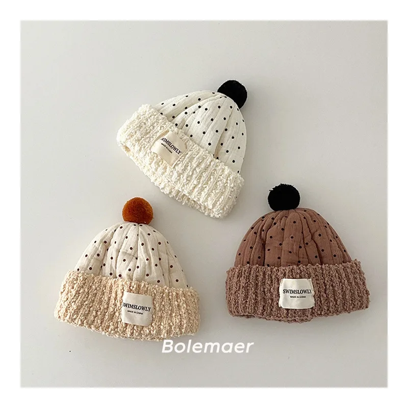 

Зимняя плюшевая теплая детская шапка, милая плюшевая детская шапочка с помпоном, детская защита ушей, теплая детская шапка, мягкие детские шапки с капюшоном