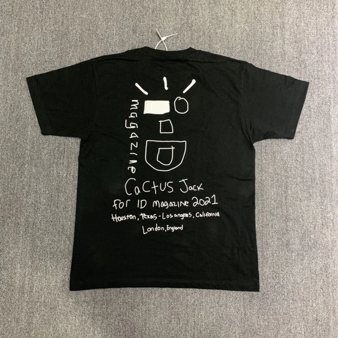 Хлопковая футболка 2025 JACK Chest с буквенным принтом и логотипом, простая однотонная мужская одежда унисекс с короткими рукавами, женская одежда