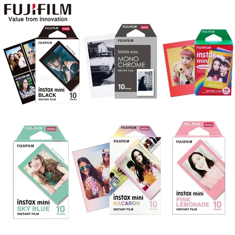 Fujifilm Instax Mini Film Mini 12 Photo Paper 10/20/30 Sheets White Monochrome Rainbow  For Instant Mini 11 7s 8 70 90 Camera