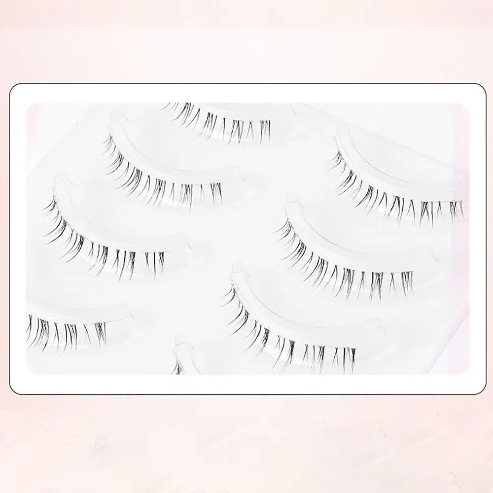 5 pares de pestañas postizas inferiores naturales, tallos transparentes, extensión de pestañas de simulación, herramienta de maquillaje de ojos, belleza