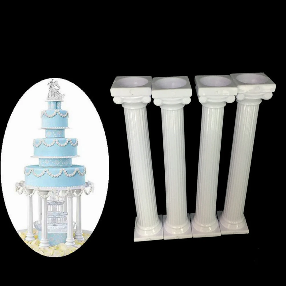 

12pcs Roman Column Cake Pillars Support White Multifunctional Tiered Stands Wedding Birthday Display Stacking Kit for Weddings