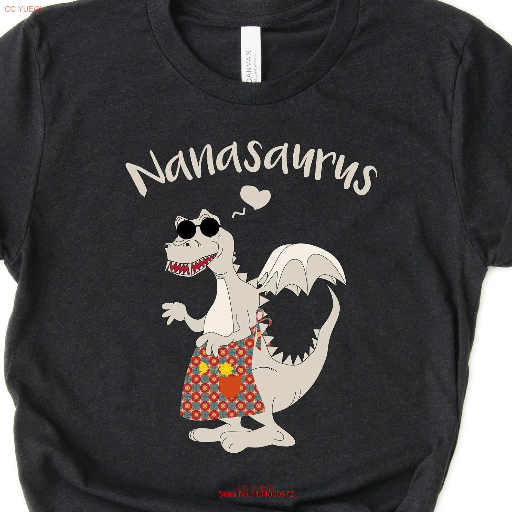 Футболка Nanasaurus с длинным или коротким рукавом, с изображением Наны, завра, динозавра