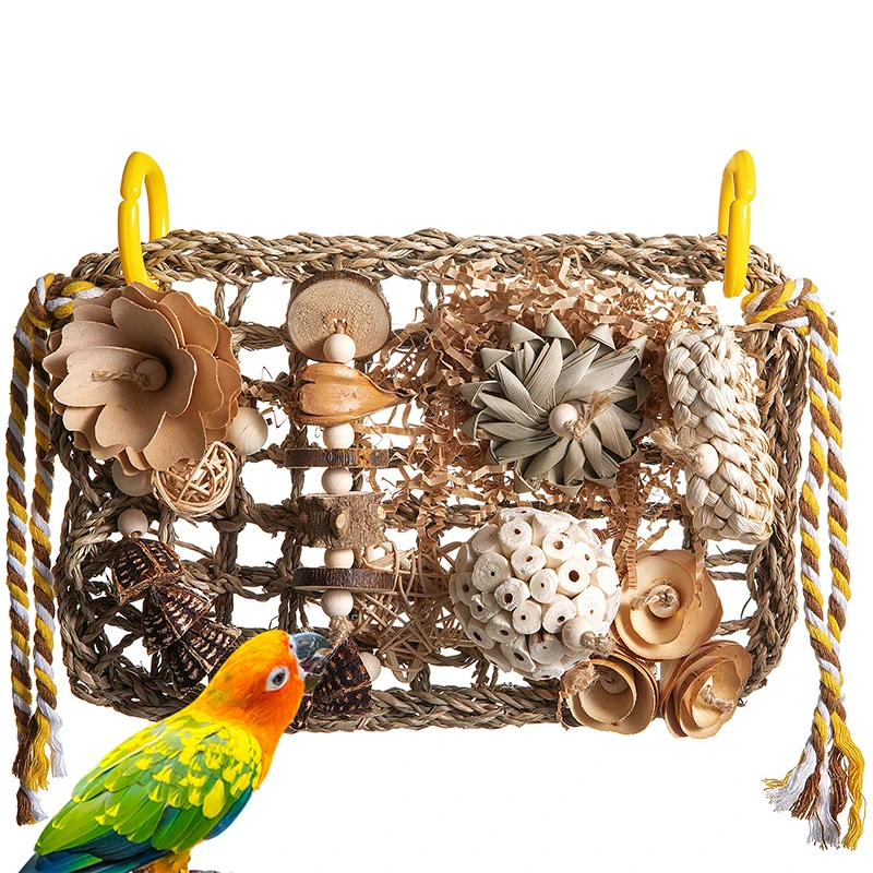 Parrot toys, bird toys, bird supplies, grass balls, water plants, climbing nets, biting toys, damaging toys