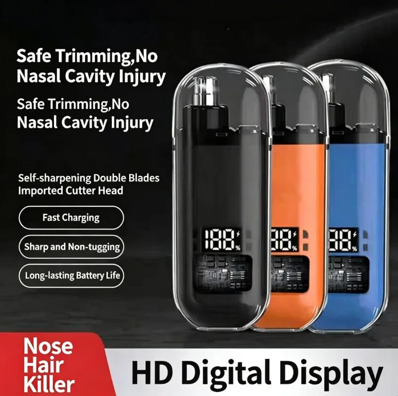 

Men's Rechargeable Nose Trimmer, Waterproof, Portable Nose Hair Shaver & Cleaner