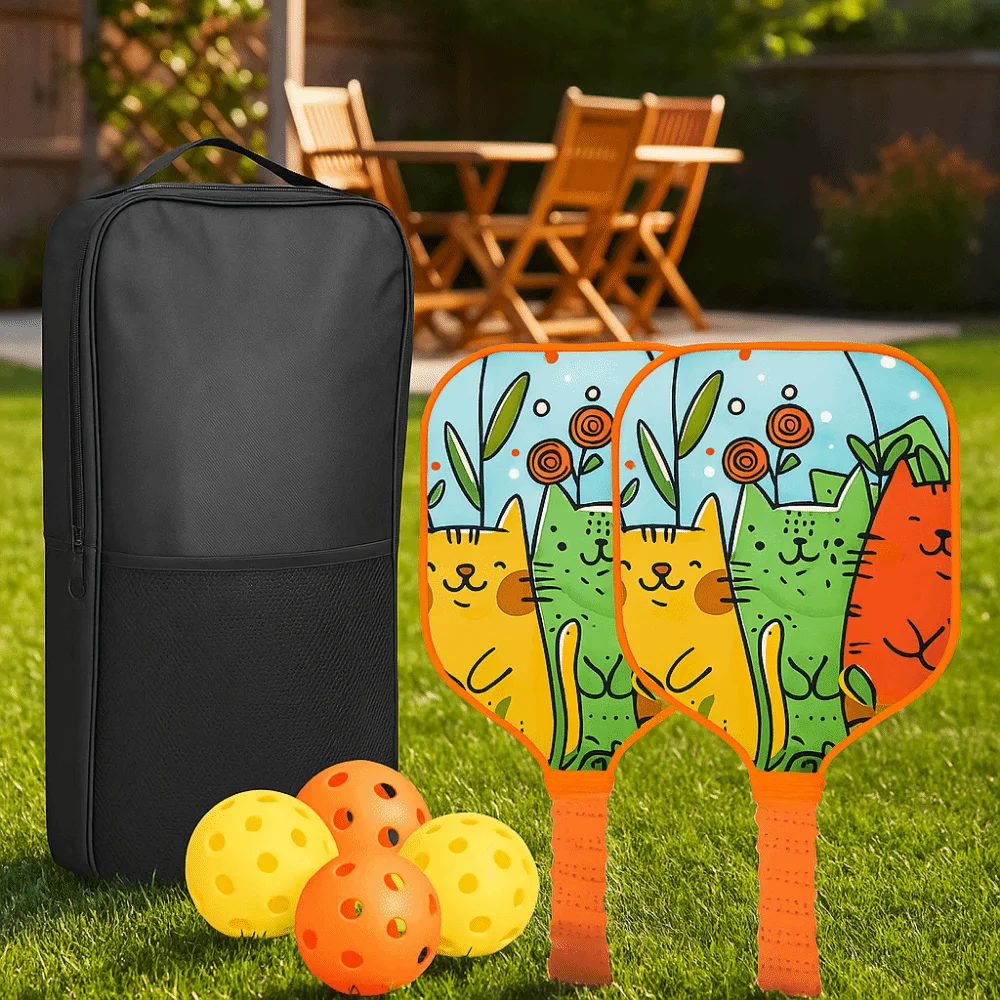 

Cartoon Children's Pickleball Set Lightweight Portable Kid's Pickleball Set Universal with Carry Bag