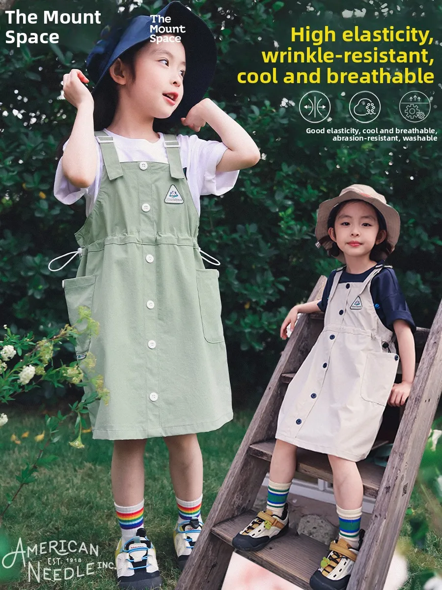 Outdoor Kids Summer New Style Cool Feeling Quick Dry Breathable Sleeveless Dress High Waist Polyester Spandex Blend Comfortable