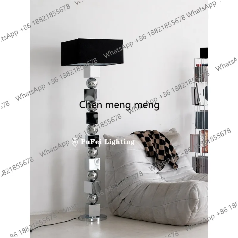 Nordic wabi-sandy wind retro living room floor lamp model room, live broadcast background decorative light