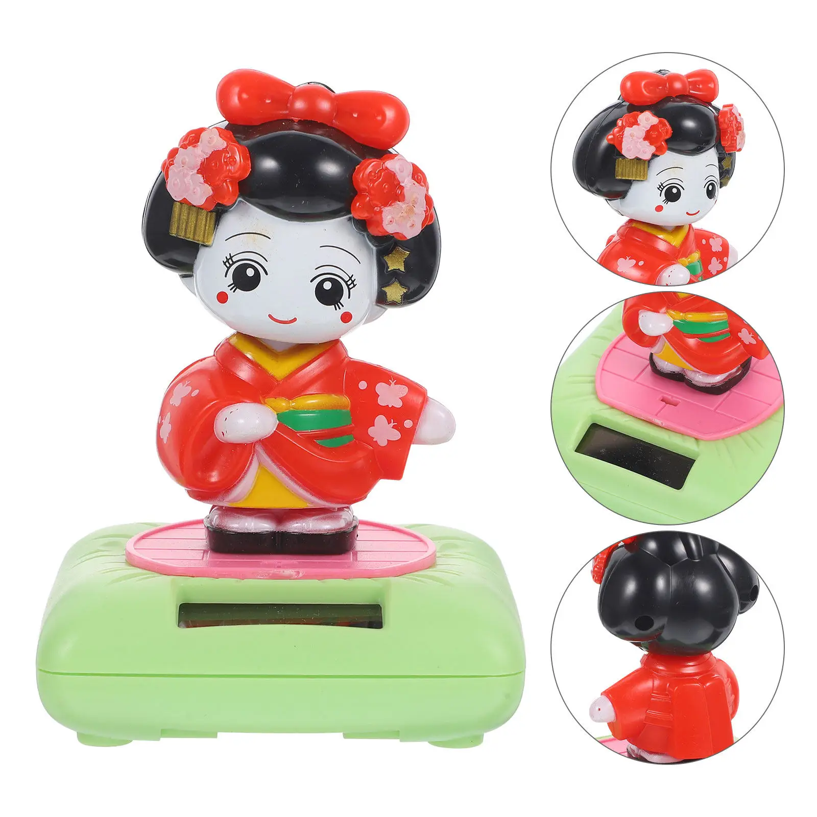 

Nodding Kimono Solar Head Shaking Car Interior Ornament Small Plastic Desktop Decoration Creative Layout