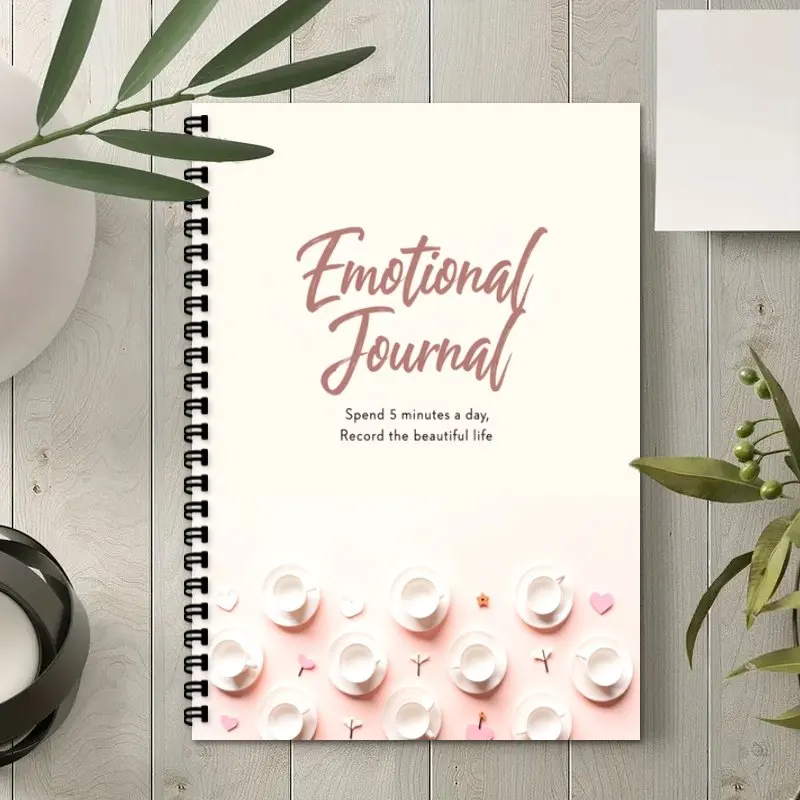 Journal d'auto-soin relié en spirale A5, agenda de planification -5 minutes par jour pour gratitude, optimisme et bonheur